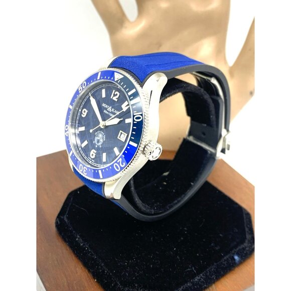 Montblanc Men's Watch 129370 Iced Sea 1858 Swiss Automatic Blue Dial Rubber Band - Picture 2 of 15